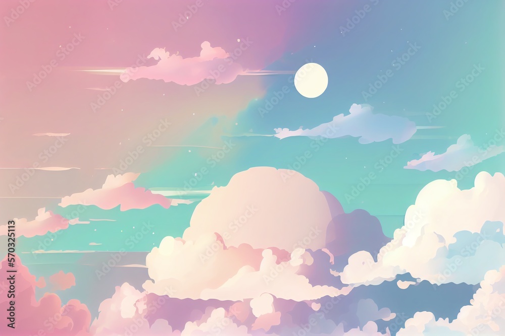 Canvas Prints pastel color of sky background. illustration graphic design. generative ai