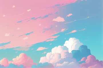 Fototapeta na wymiar Pastel color of sky background. Illustration graphic design. Generative AI
