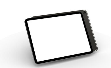 Realistic horizontal black tablet pc pad computer mockups