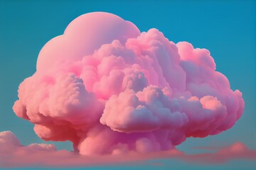 Realistic pink cloud. Generative AI