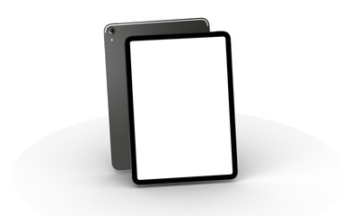 Obraz na płótnie Canvas Realistic horizontal black tablet pc pad computer mockups