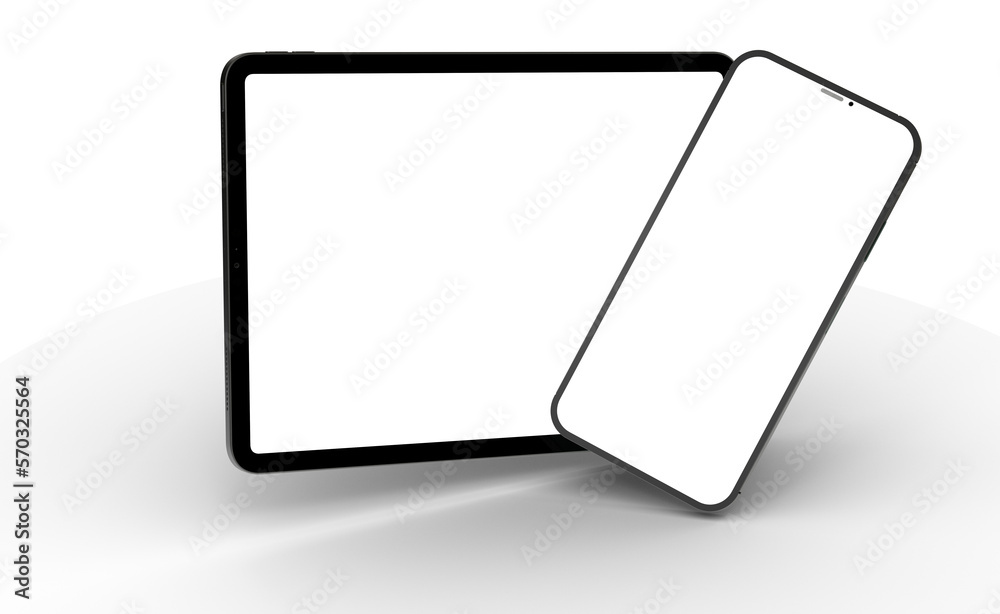 Poster realistic horizontal black tablet pc pad computer mockups