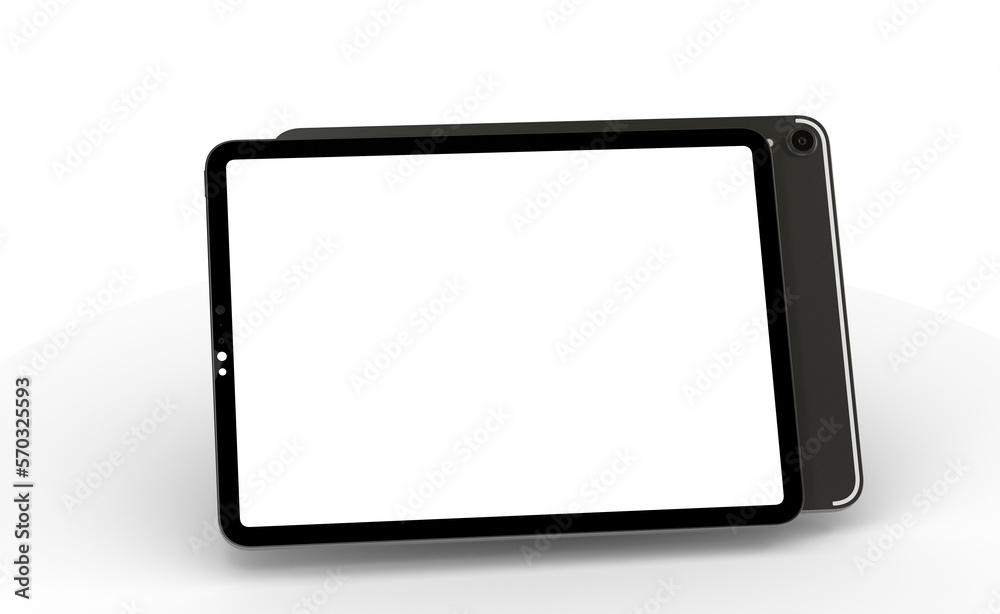 Poster realistic horizontal black tablet pc pad computer mockups