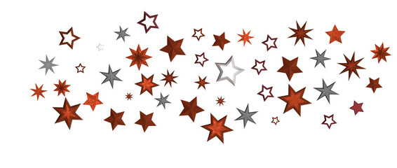 Holiday golden decoration, glitter frame isolated - in red