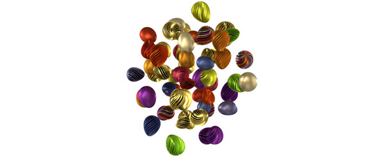 Abstract luxury golden easter eggs isolated