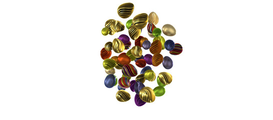 Abstract luxury golden easter eggs isolated