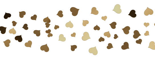 realistic isolated heart confetti on the transparent background for decoration and covering.
