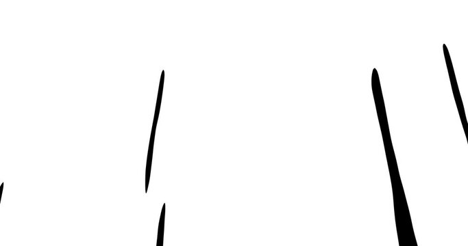 Set of Liquid Transitions in hand drawn cartoon doodle style on transparent background. Motion Graphics. Transition Black and White Masks Templates in 4K for Editing Footages.