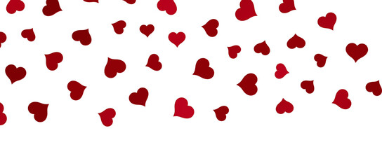 realistic isolated heart confetti on the transparent background for decoration and covering. Concept of Happy Valentine's Day, wedding and anniversary
