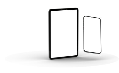 Photo White tablet, isolated on 3d background