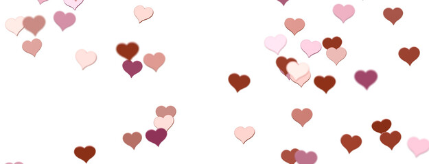  Falling love heart confetti 3d illustration