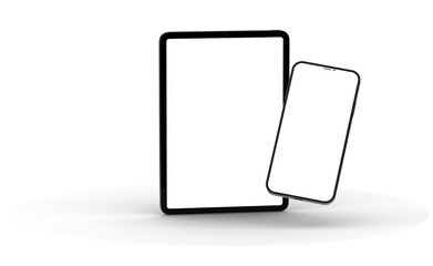 Obraz na płótnie Canvas Photo Black tablet computer with blank 3d