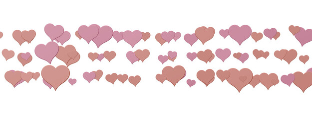 hearts isolated on transparent background. Valentine’s day design.