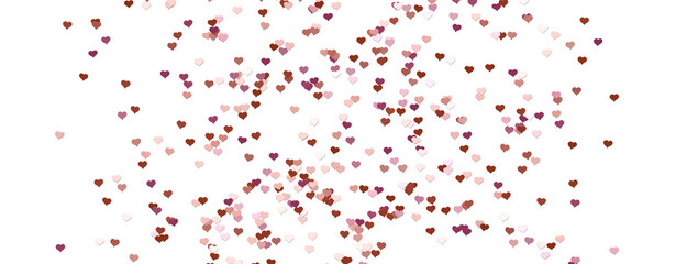 3D illustration of hearts falling