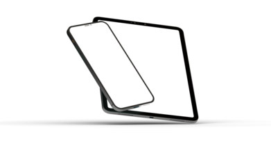 Photo Black tablet computer with blank 3d