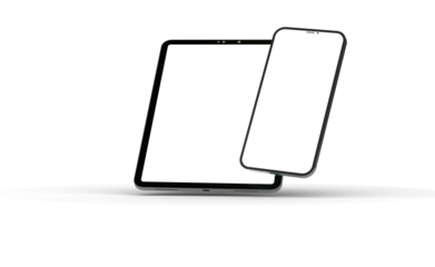 Photo Black tablet computer with blank 3d