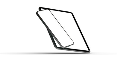 Photo Black tablet computer with blank 3d