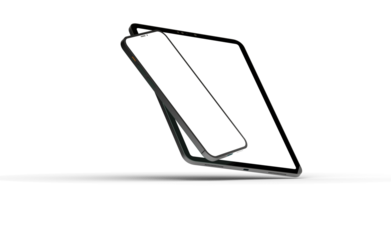 Photo Black tablet computer with blank 3d