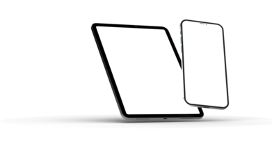 Photo Black tablet computer with blank 3d