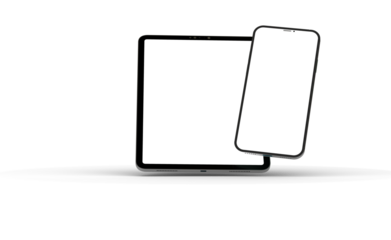 Photo Black tablet computer with blank 3d