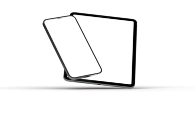 Photo Black tablet computer with blank 3d