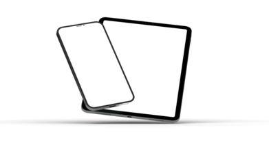 Photo Black tablet computer with blank 3d