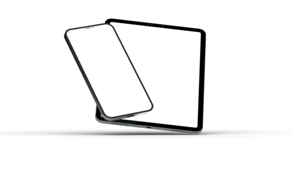 Photo Black tablet computer with blank 3d