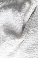 White fabric texture of cotton towel.