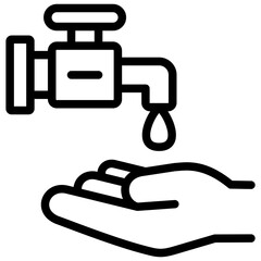 ablution ilustration with outline