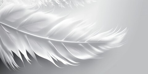 A serene and delicate background of soft white feathers, generative ai
