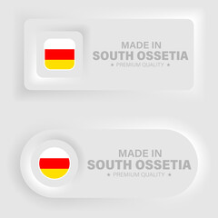 Made in South Ossetia neumorphic graphic and label.