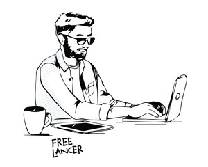 Man Working in Office