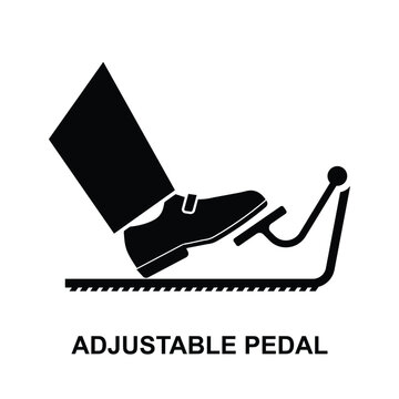 Adjustable pedal icon.Press pedal concept isolated on white background vector illustration.