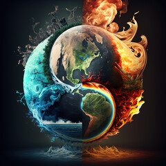 Earth making up of the four major elements - Earth, Fire, Wind and Water	
