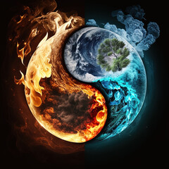 Earth making up of the four major elements - Earth, Fire, Wind and Water	

