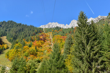 View of the mountain region Nordkette near Innsbruck in Austria