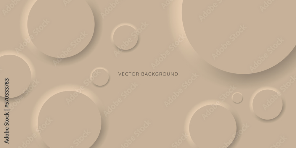 Aufkleber beige modern neomorphism abstract background. abstract 3d circle beige wallpaper. background with ne