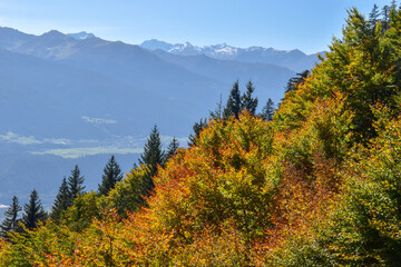 View of the mountain region Nordkette near Innsbruck in Austria