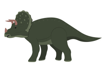 realistic triceratops dinosaur isolated vector illustration