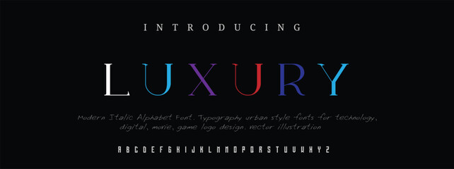 Minimal modern alphabet fonts. Typography minimalist LUXURY  digital fashion future creative logo font. vector illustration