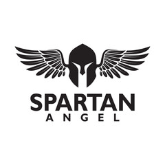 Fototapeta premium Wings knight spartan helmet logo design