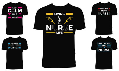 Nurse Typography T Shirt Design Bundle 