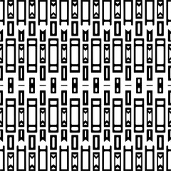 Vector geometric ornament in ethnic style. Seamless pattern with  abstract shapes,Black and white color. Repeating pattern for decor, textile and fabric.