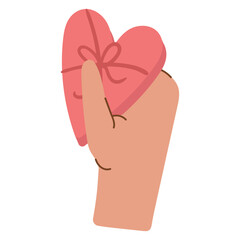 hand with gift heart