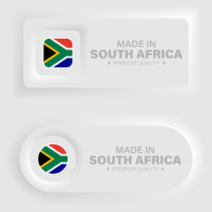 Made in SouthAfrica neumorphic graphic and label.