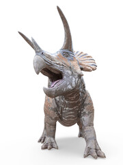 triceratops standing up on white background © DM7