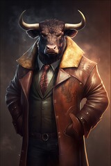 Bull in Suit