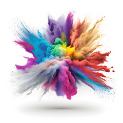 Vibrant Rainbow Powder Burst Explosion Generative AI