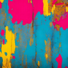 Graffiti bright colored old plastered. Closeup of colorful messy painted urban wall texture. Modern pattern for wallpaper design. Creative urban city background. - generative ai