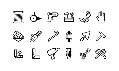 Tools icon black and white outline style eps 8